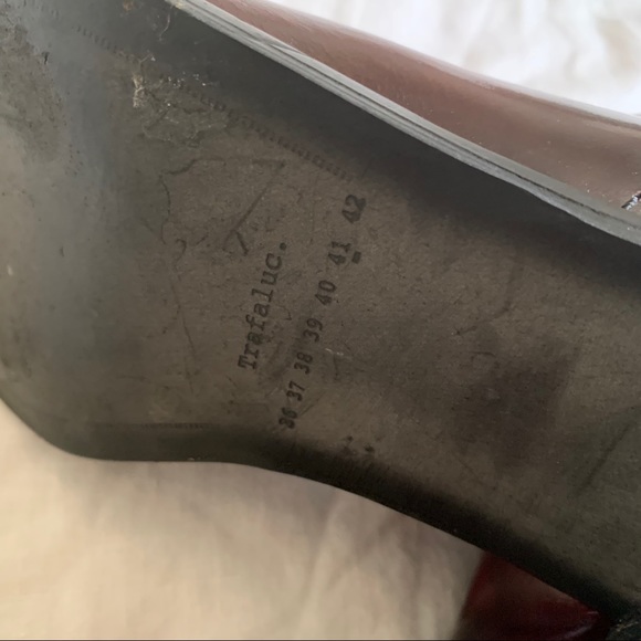 Zara oxblood ankle chunky heel boots (s6) - Picture 8 of 8